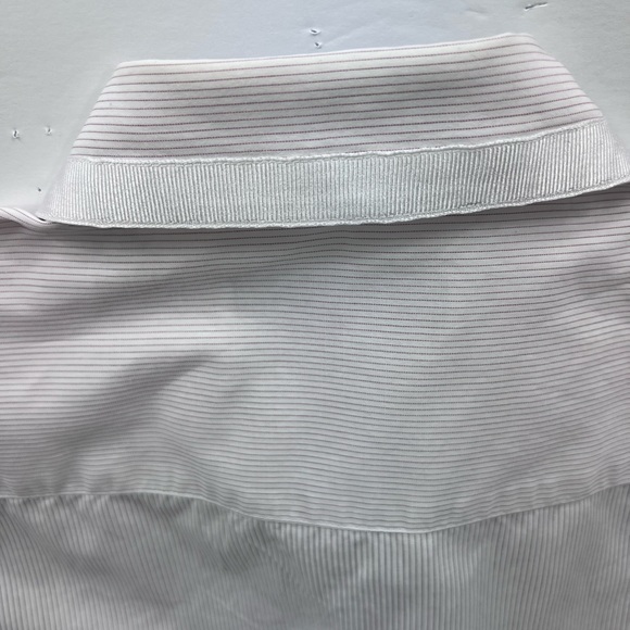 MATERIAL LONDON, 100% COTTON MENS LONG SLEEVES WHITE SHIRT WITH THIN STRIPES - Picture 9 of 13